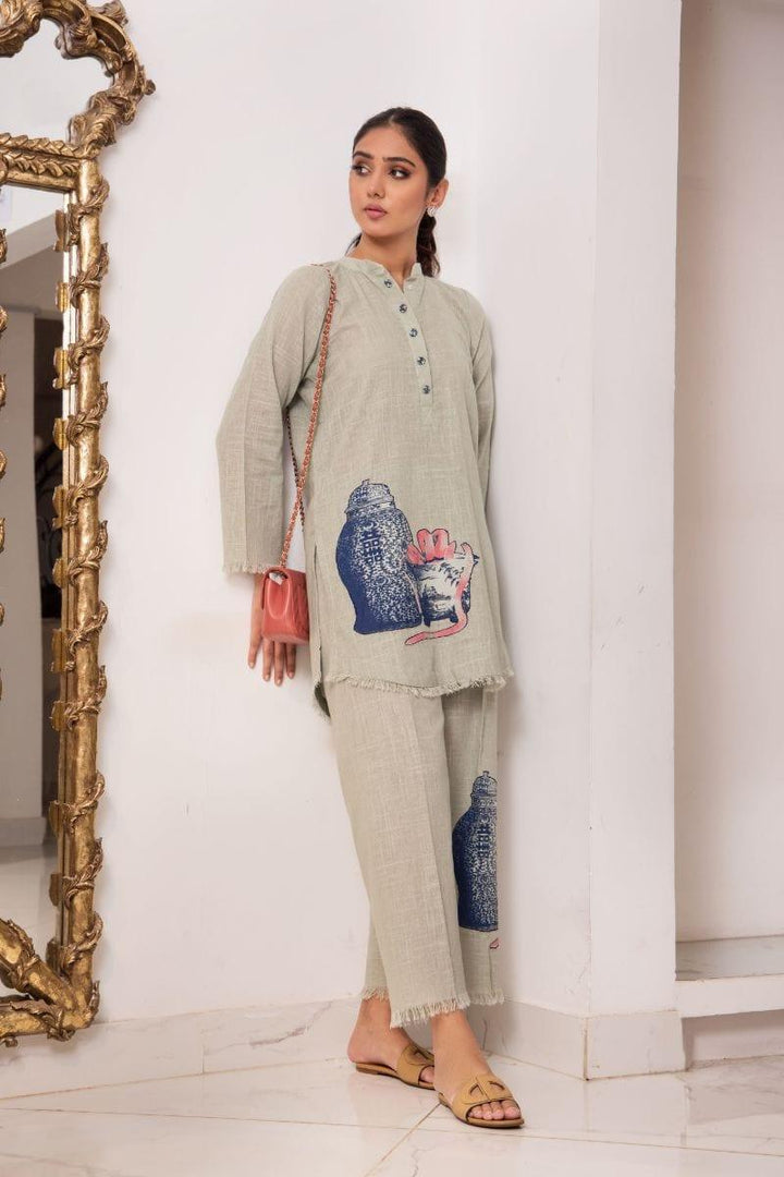 Shehrnaz - SHK- 1122 - 2 Piece - Grey - Studio by TCS