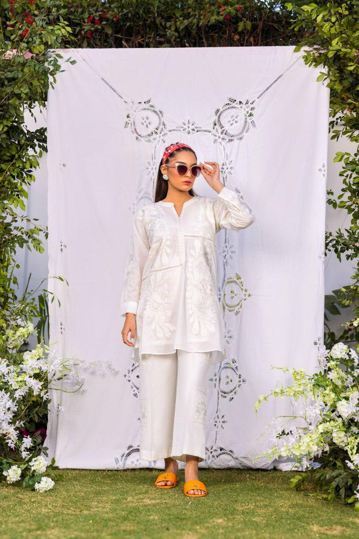 Shehrnaz - SHK-1251 - lila - White - Cotton - 2 Piece