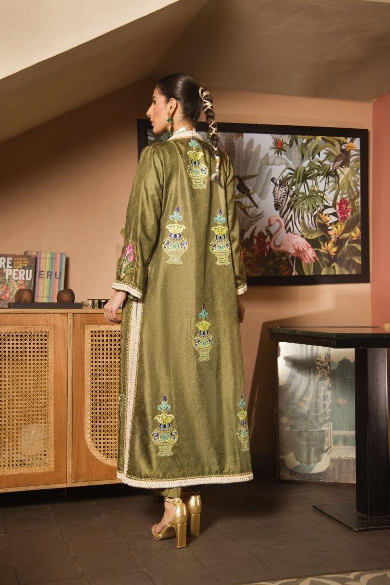 Shehrnaz - SHK-1136 - 2 Piece - Olive Green - Block Print - Studio by TCS