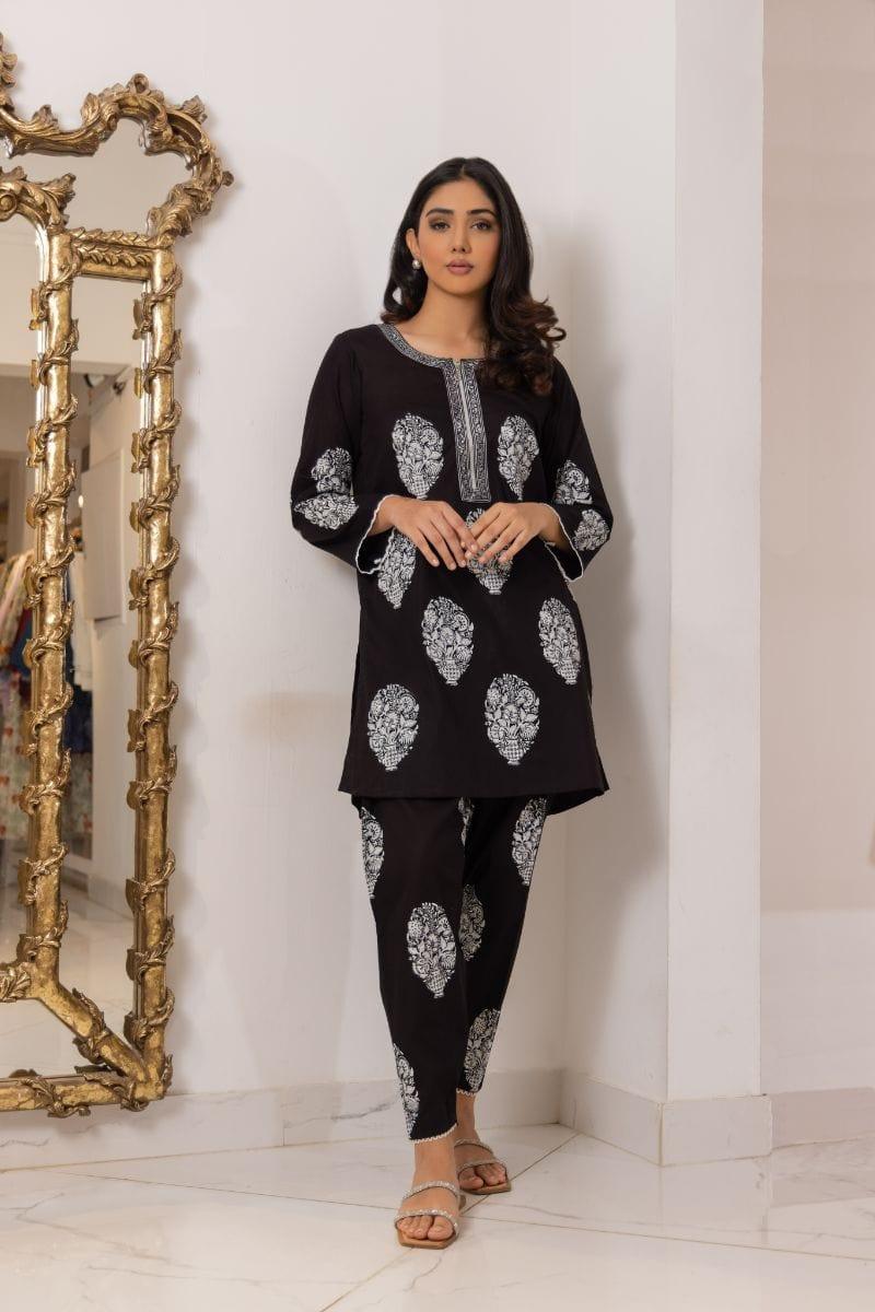 Shehrnaz - SHK-1156 - 2 Piece - Black - Cotton - Studio by TCS