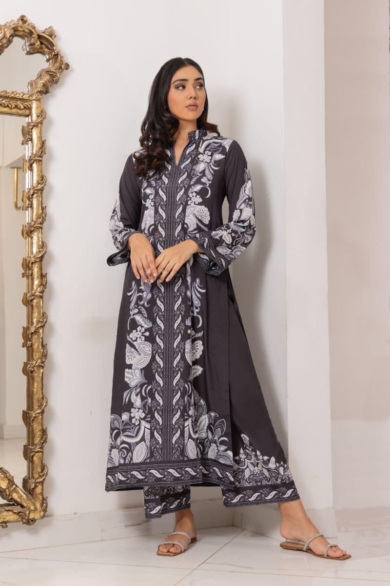 Shehrnaz - SHK-1155 - 2 Piece - Black - Crepe silk - Studio by TCS