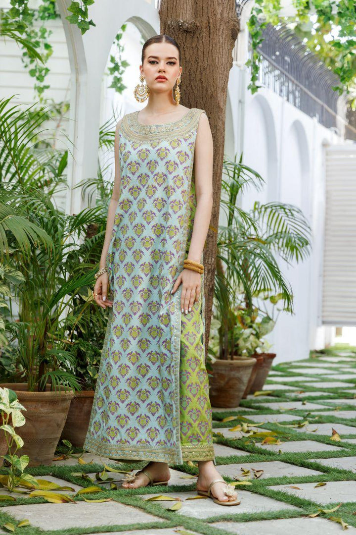 Shehrnaz - SHK-1309 - Sea green - Silk - 2 Piece