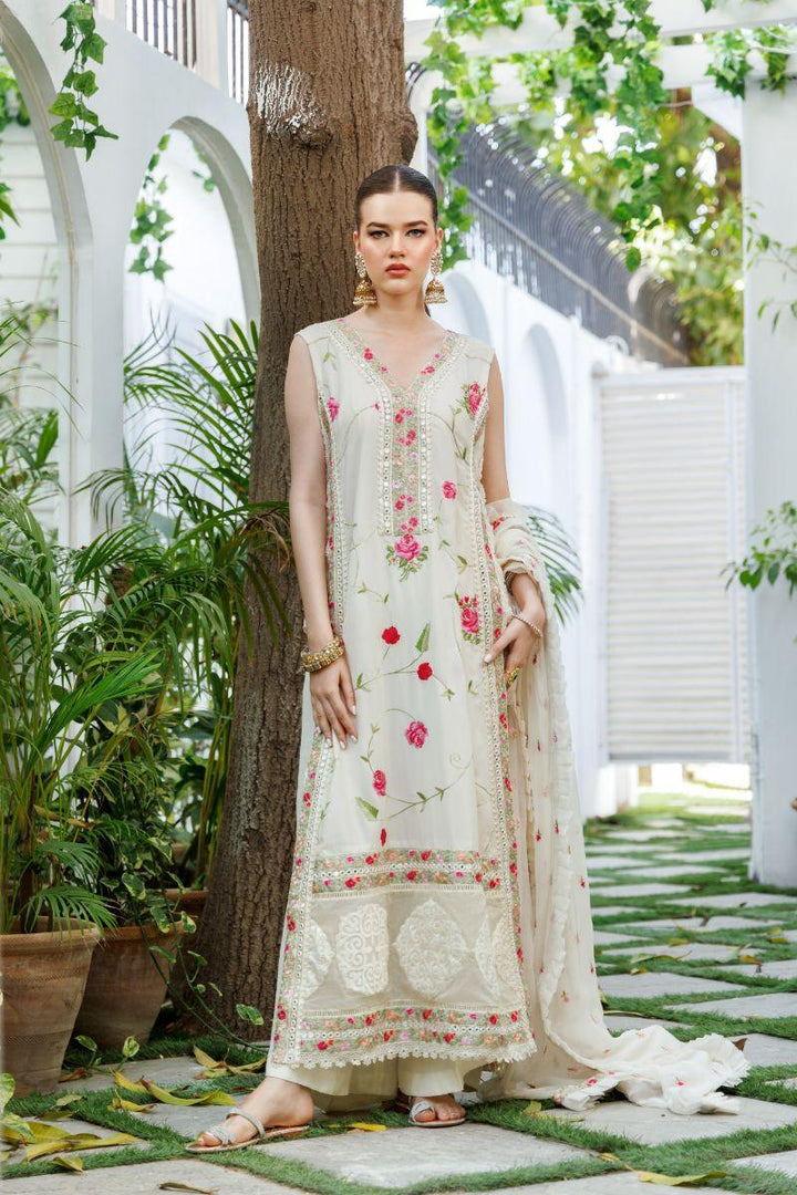 Shehrnaz - SHK-1307 - Off-white - Chiffon - 3 Piece