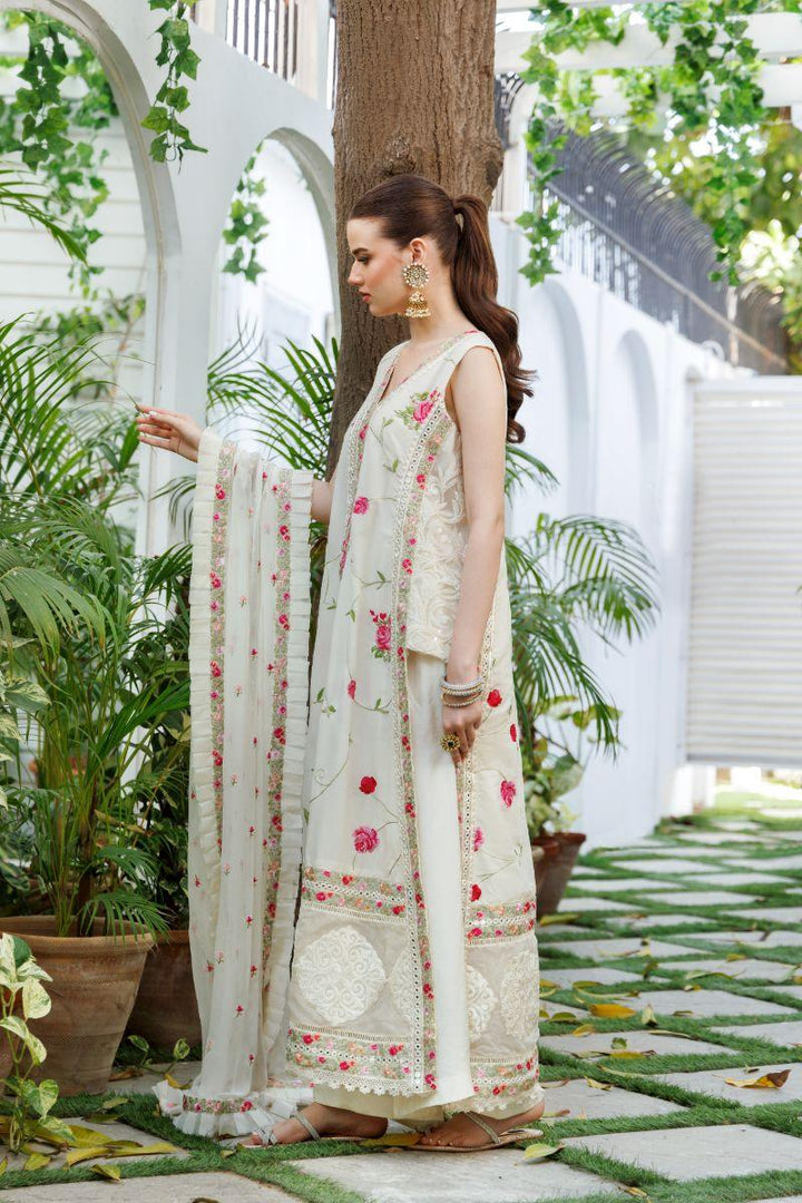 Shehrnaz - SHK-1307 - Off-white - Chiffon - 3 Piece