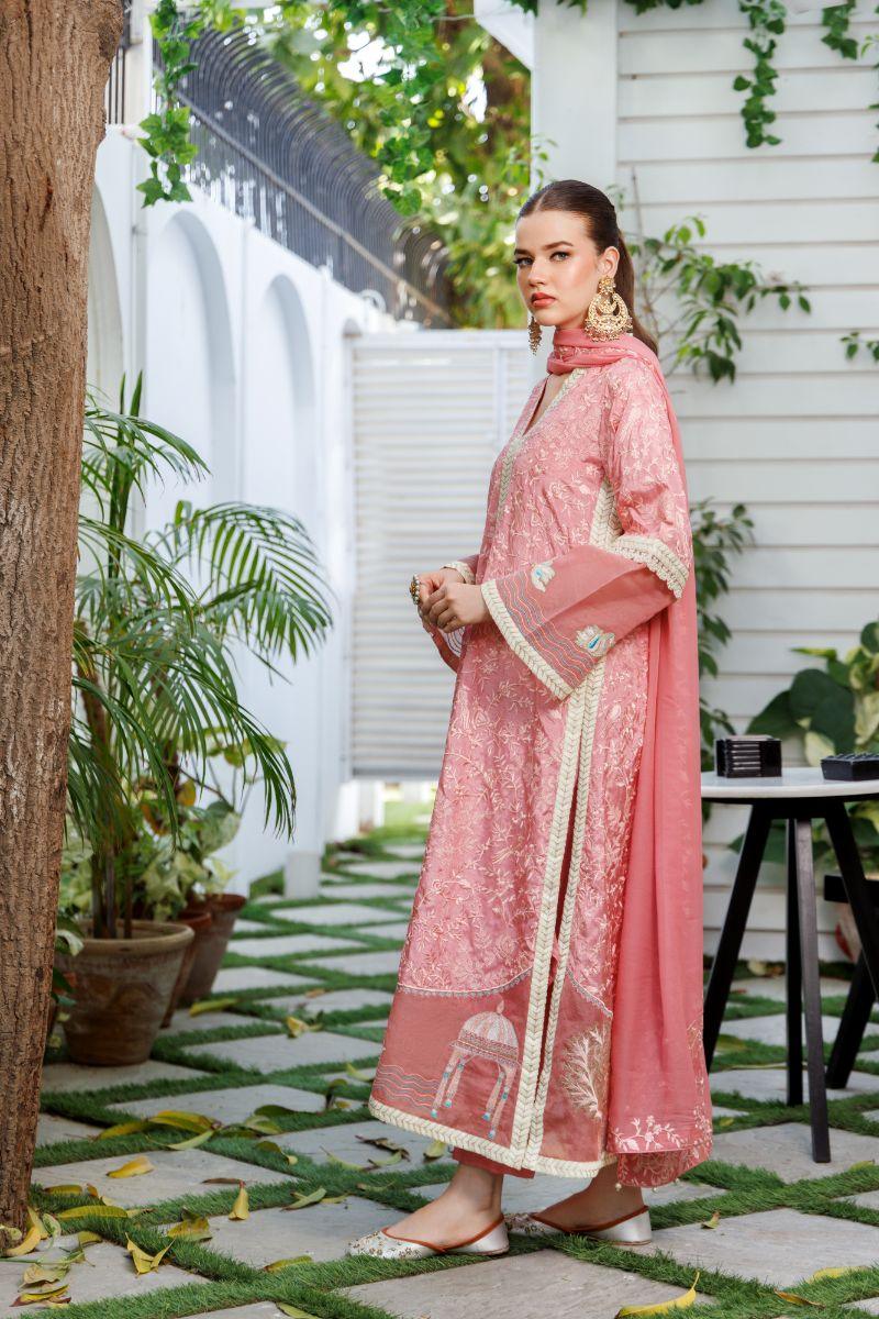 Shehrnaz - SHK-1304 - Tea pink - Korean silk - 3 Piece