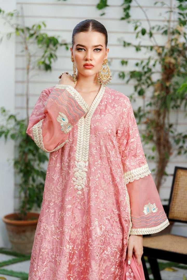 Shehrnaz - SHK-1304 - Tea pink - Korean silk - 3 Piece