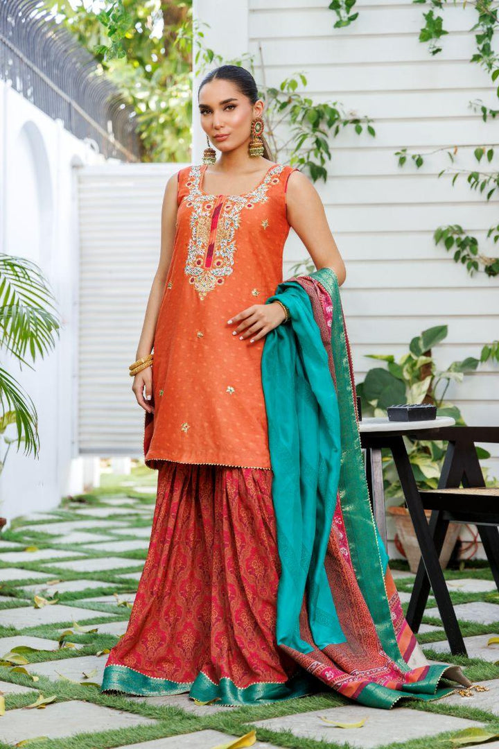 Shehrnaz - SHK-1314 - Rust - Cotton /Silk - 3 Piece