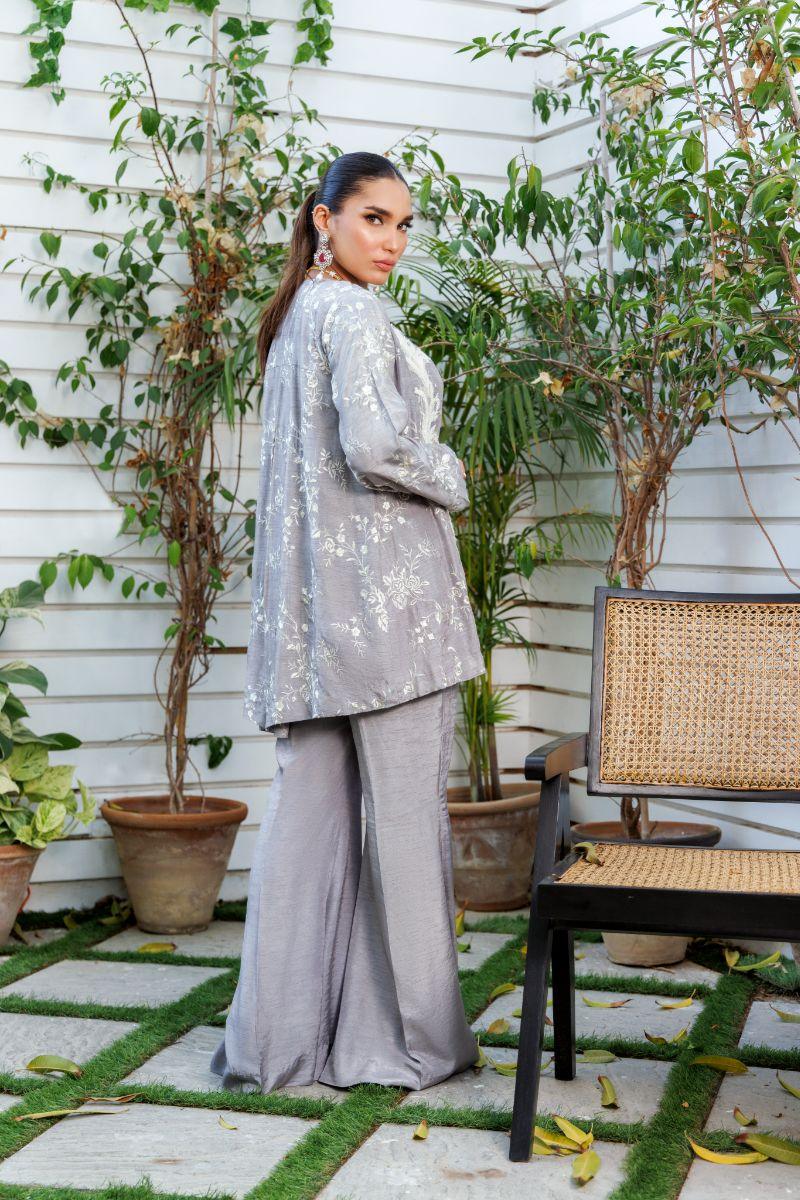 Shehrnaz - SHK-1306 - Grey - Silk - 3 Piece