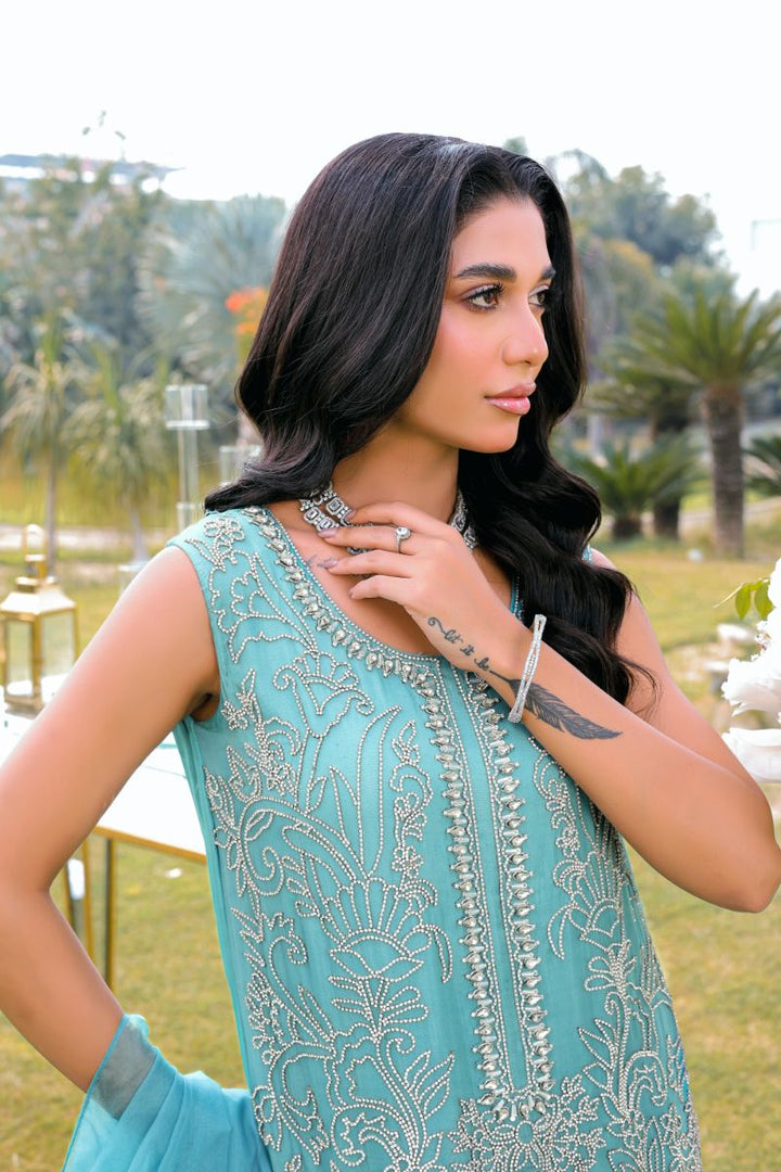 Reema Ahsan - Zirah - Multi Fabric - Teal  - 3 Piece