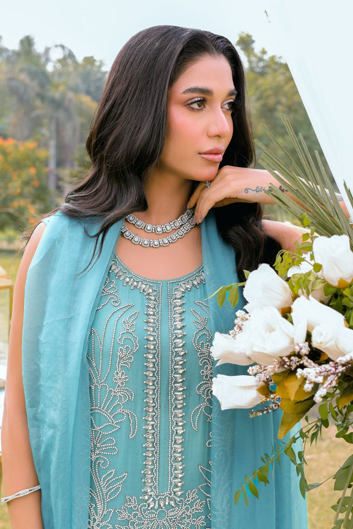 Reema Ahsan - Zirah - Multi Fabric - Teal  - 3 Piece