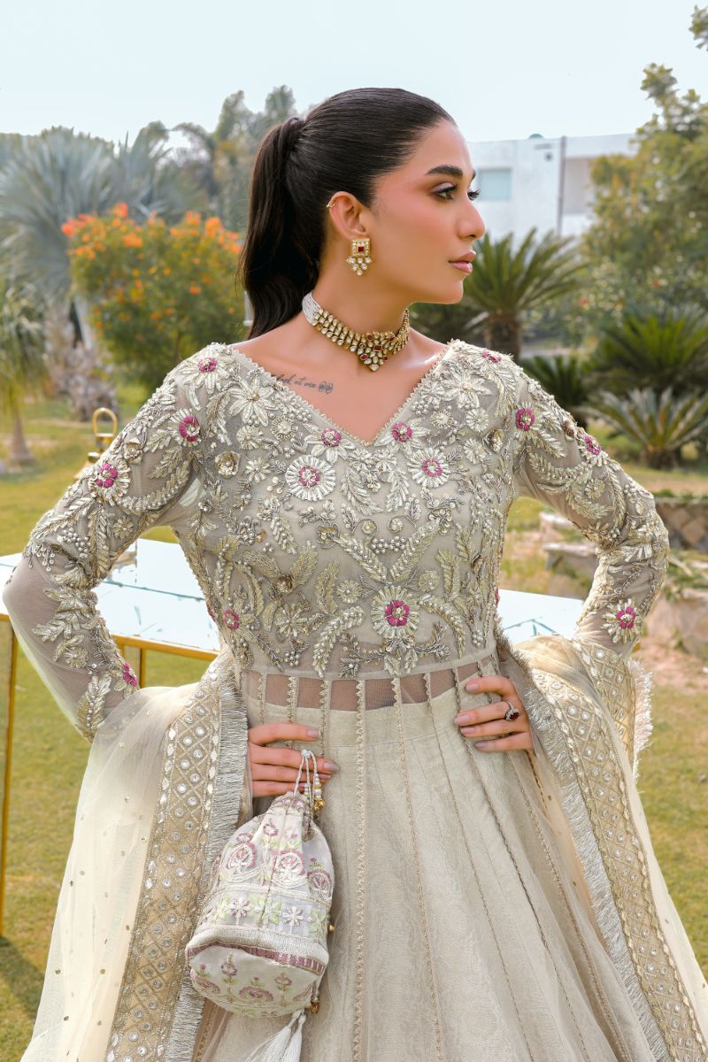 Reema Ahsan - Kiara - Net & Jamawar - Ivory  - 3 Piece