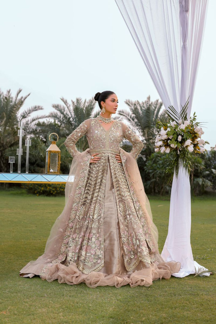 Reema Ahsan - Aroosa  - Net & Tissue - Beige  - 3 Piece