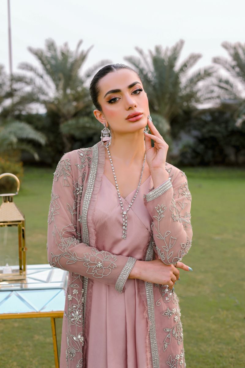 Reema Ahsan - Hira - Silk & Organza - Dusty pink  - 2 Piece