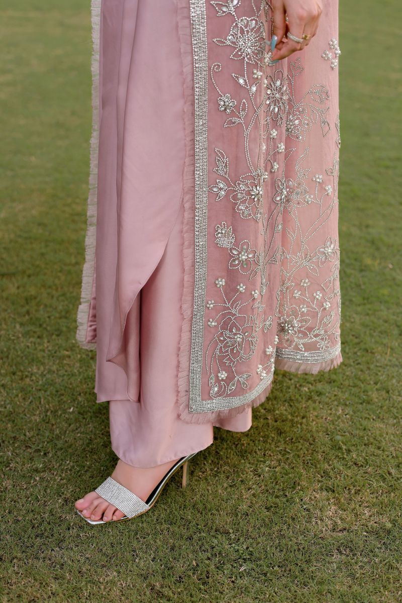 Reema Ahsan - Hira - Silk & Organza - Dusty pink  - 2 Piece