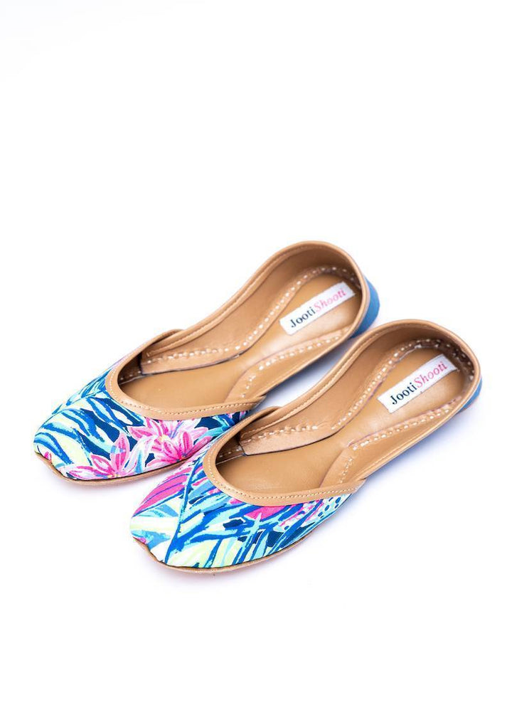 JootiShooti - Blue Lara Floral Khussa