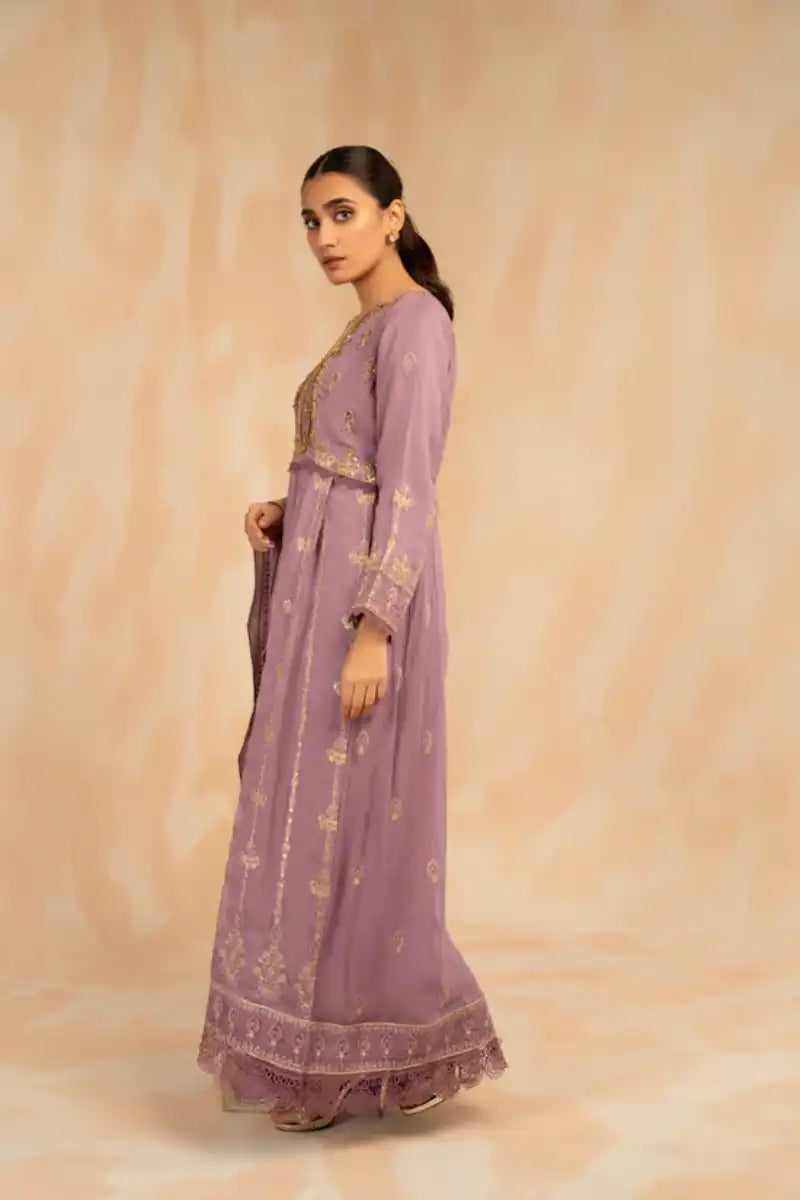 Sarajahan - Lilac - Chiffon - Purple - 3 Piece