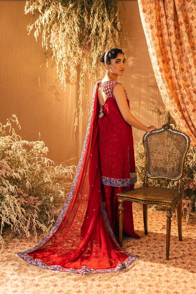 Shehrnaz - SHK-1201 - ayla - Maroon - Viscose Raw Silk - 3 Piece - Studio by TCS