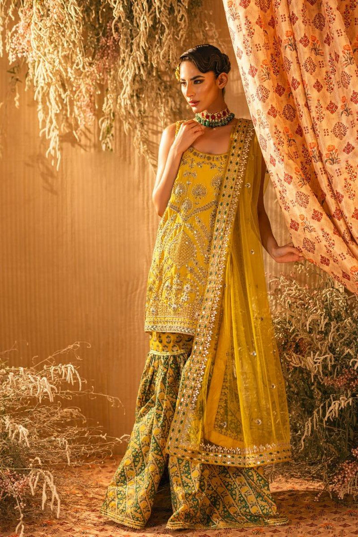 Shehrnaz - SHK-1203 - tara - Yellow - Korean Silk Dori Work - 3 Piece - Studio by TCS