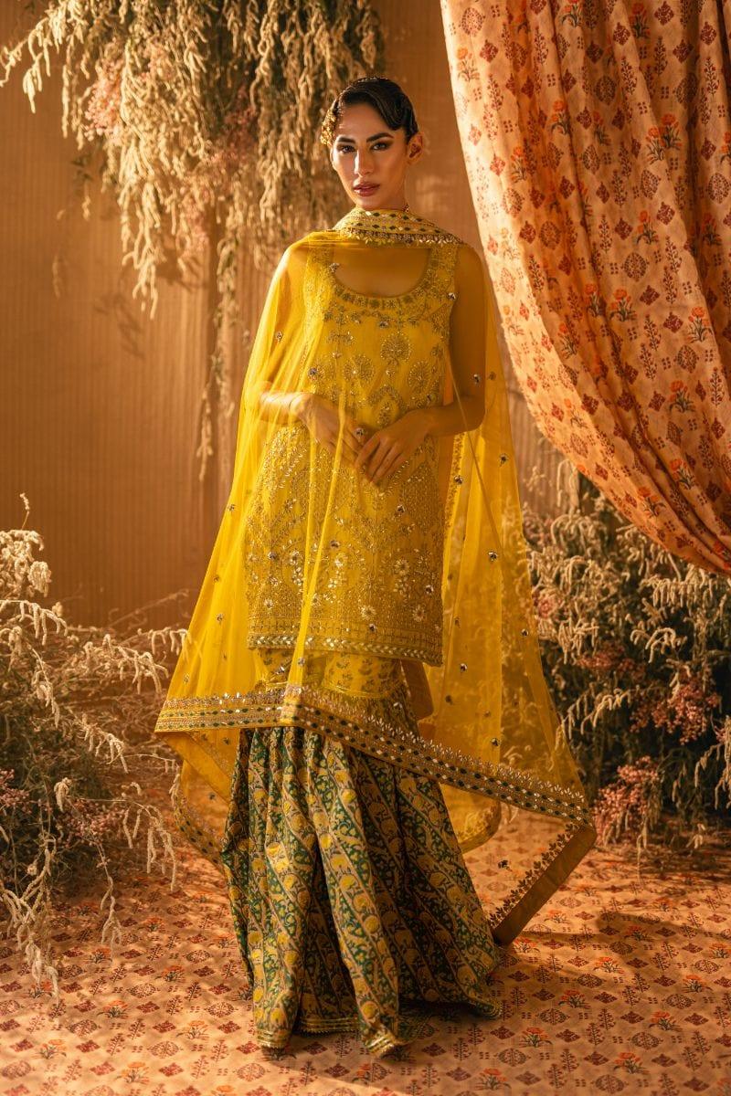 Shehrnaz - SHK-1203 - tara - Yellow - Korean Silk Dori Work - 3 Piece - Studio by TCS