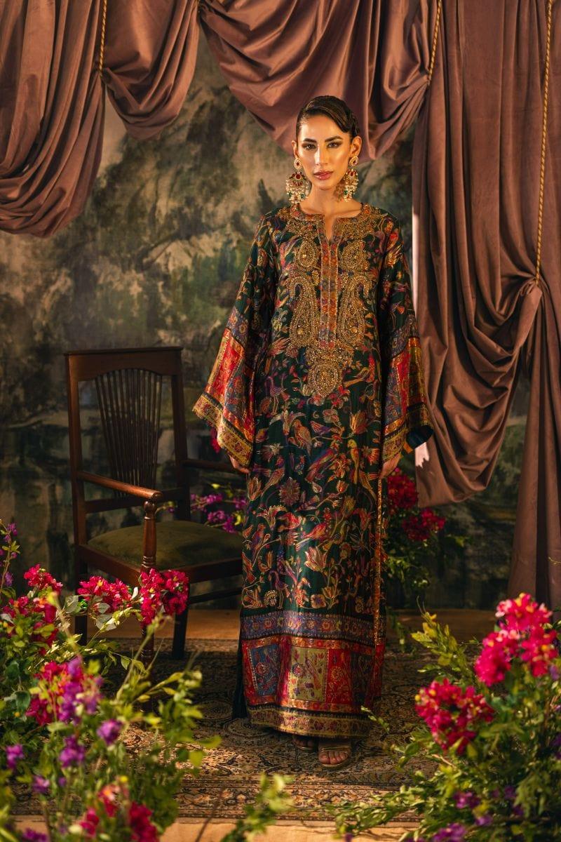 Shehrnaz - SHK-1206 - farah - Emerald Green - Banarsi Silk - 3 Piece - Studio by TCS