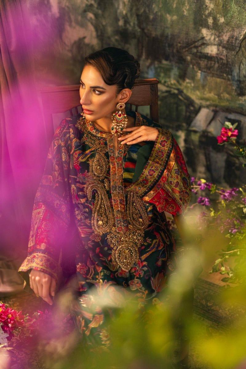 Shehrnaz - SHK-1206 - farah - Emerald Green - Banarsi Silk - 3 Piece - Studio by TCS