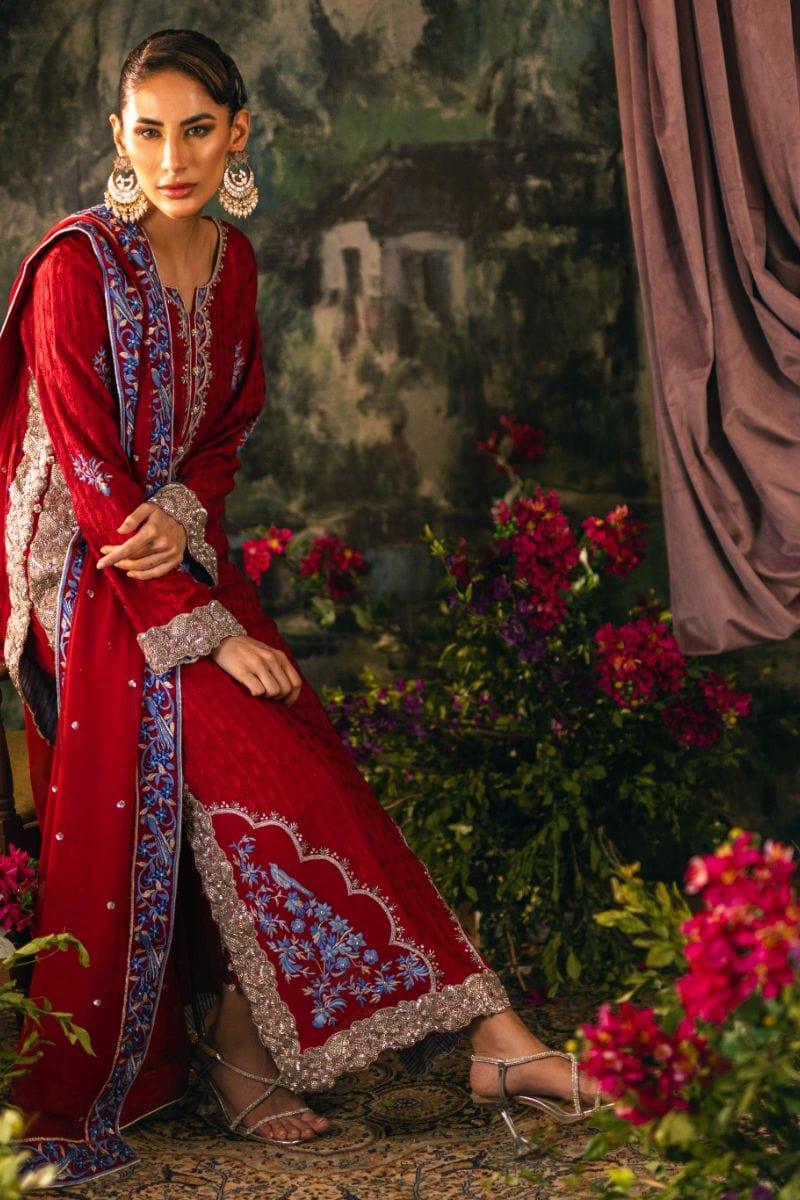 Shehrnaz - SHK-1205 - zeenat - Maroon - Viscose Raw Silk - 3 Piece - Studio by TCS