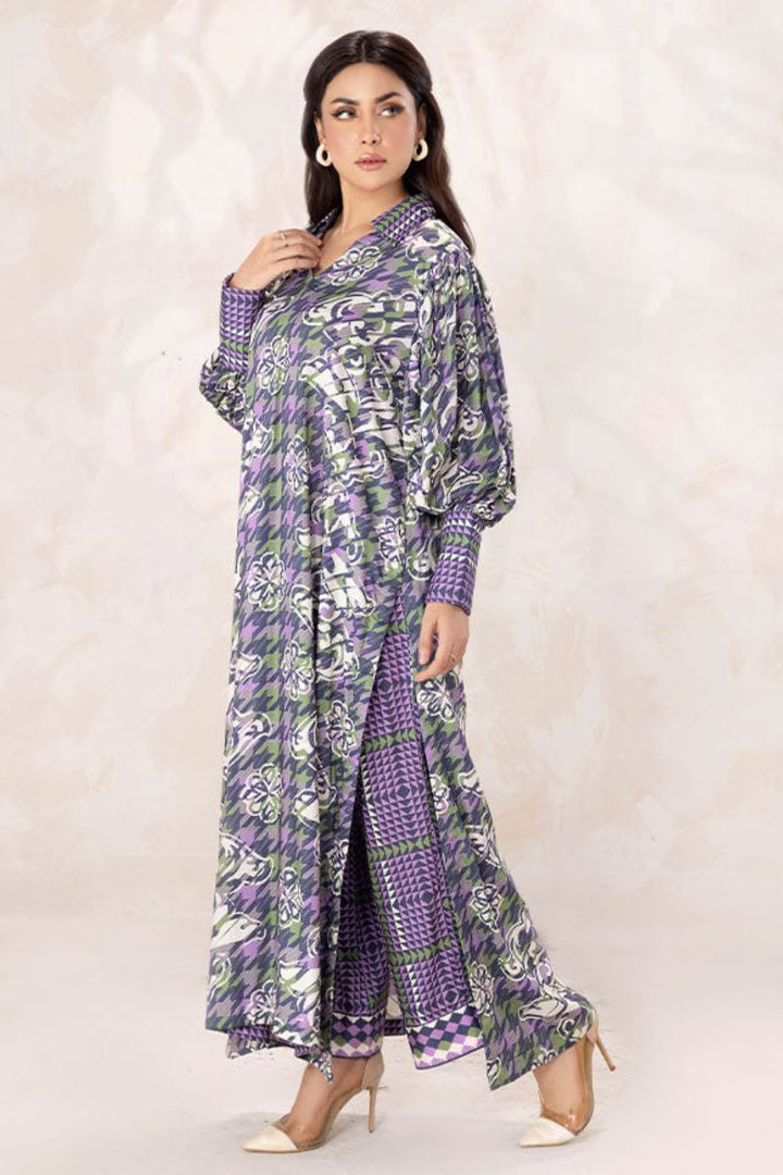 SAFWA - Printed - Blue - Lawn - 2 Piece - Stitched