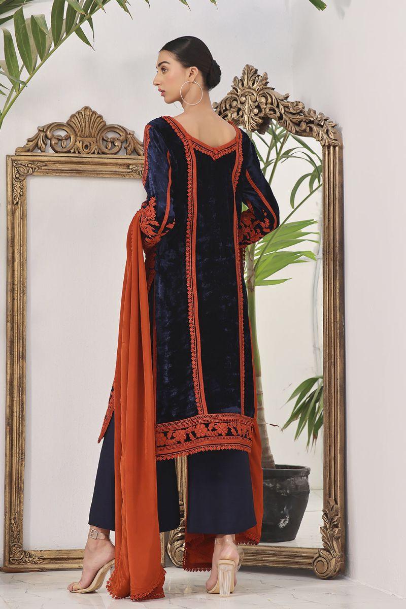 Rizwan Beyg Design - Guldan - Pure Velvet - Blue - 2 Piece