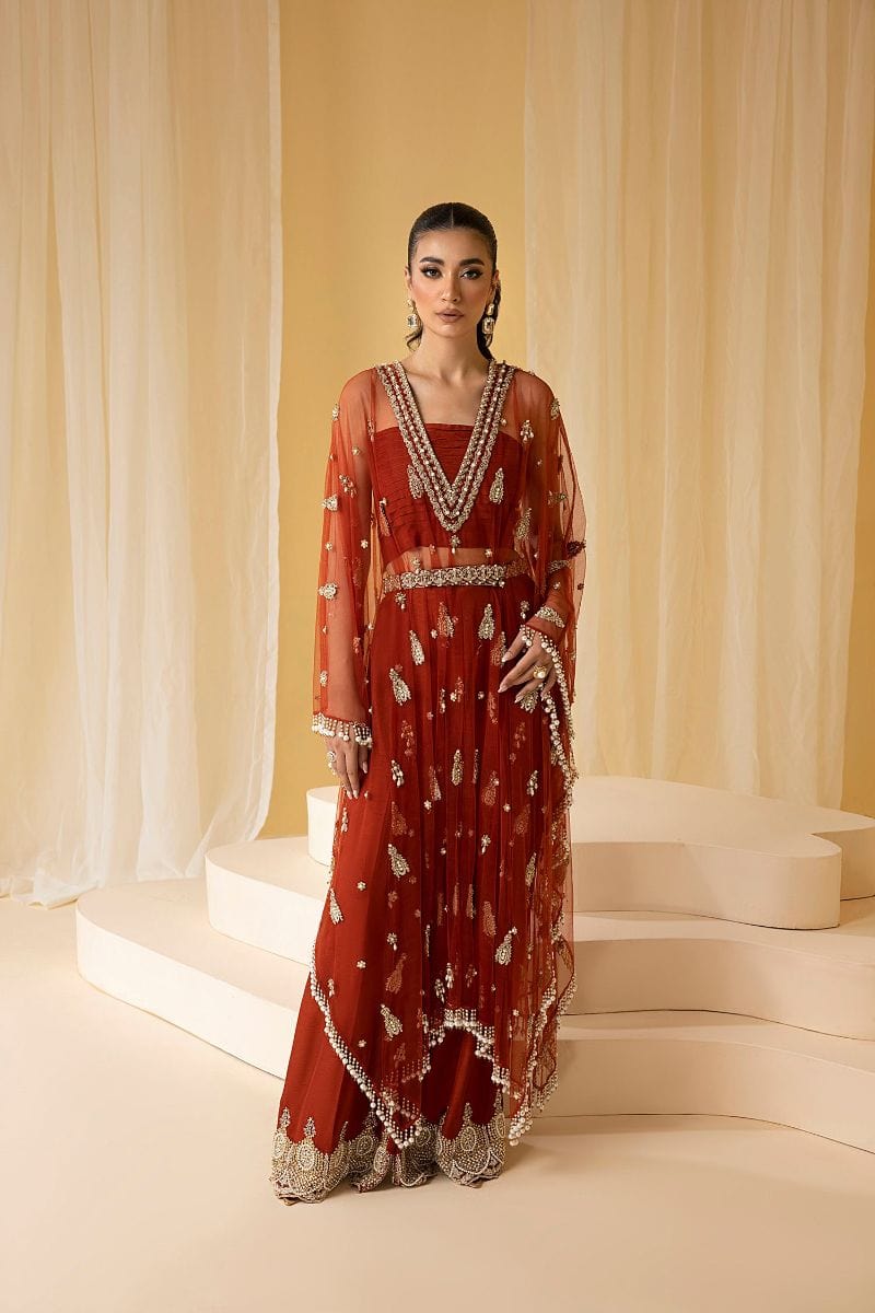 Nuriyaa - EDEN - Net Silk - Rust - 3 Piece - Studio by TCS