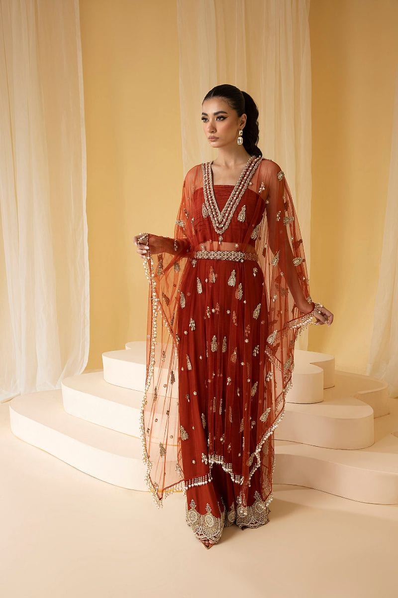 Nuriyaa - EDEN - Net Silk - Rust - 3 Piece - Studio by TCS