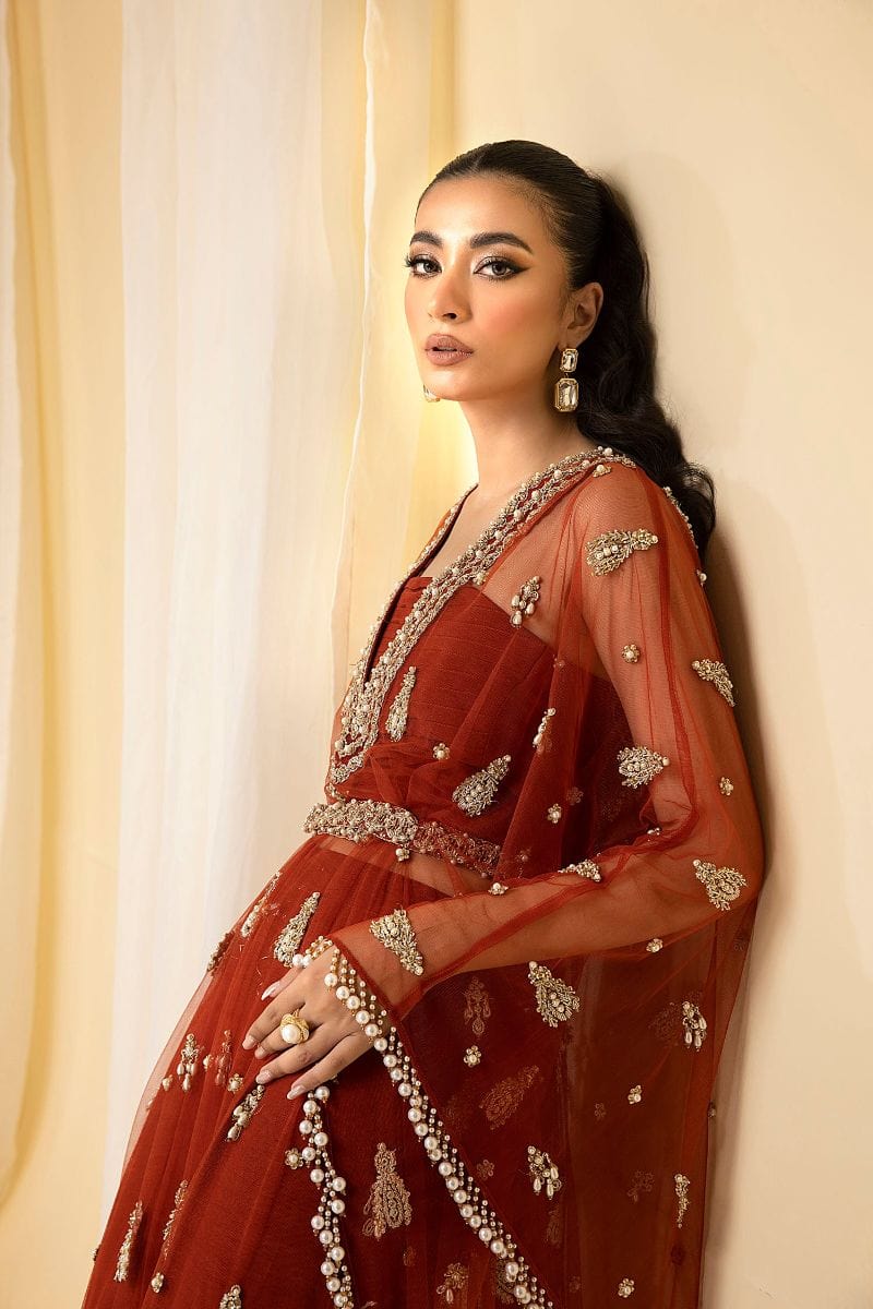 Nuriyaa - EDEN - Net Silk - Rust - 3 Piece - Studio by TCS