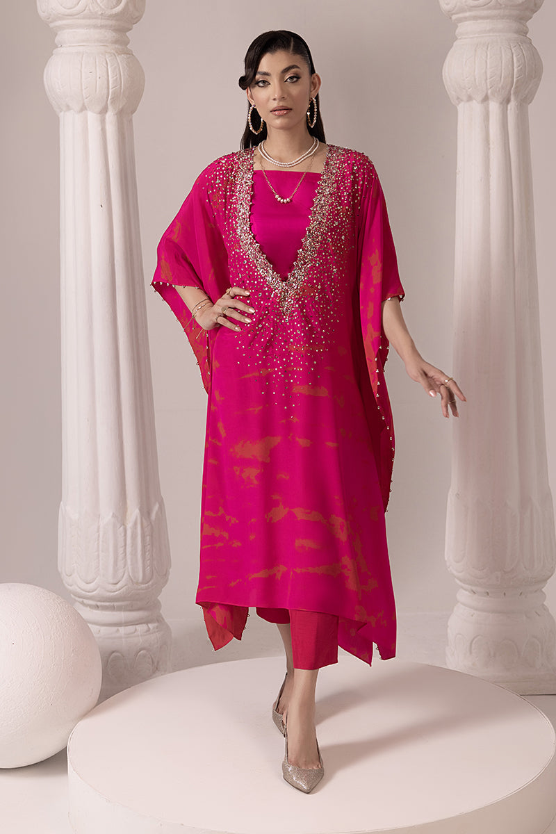 Malook - AMNA - Shocking Pink - Silk - 3 Piece - UnStitch