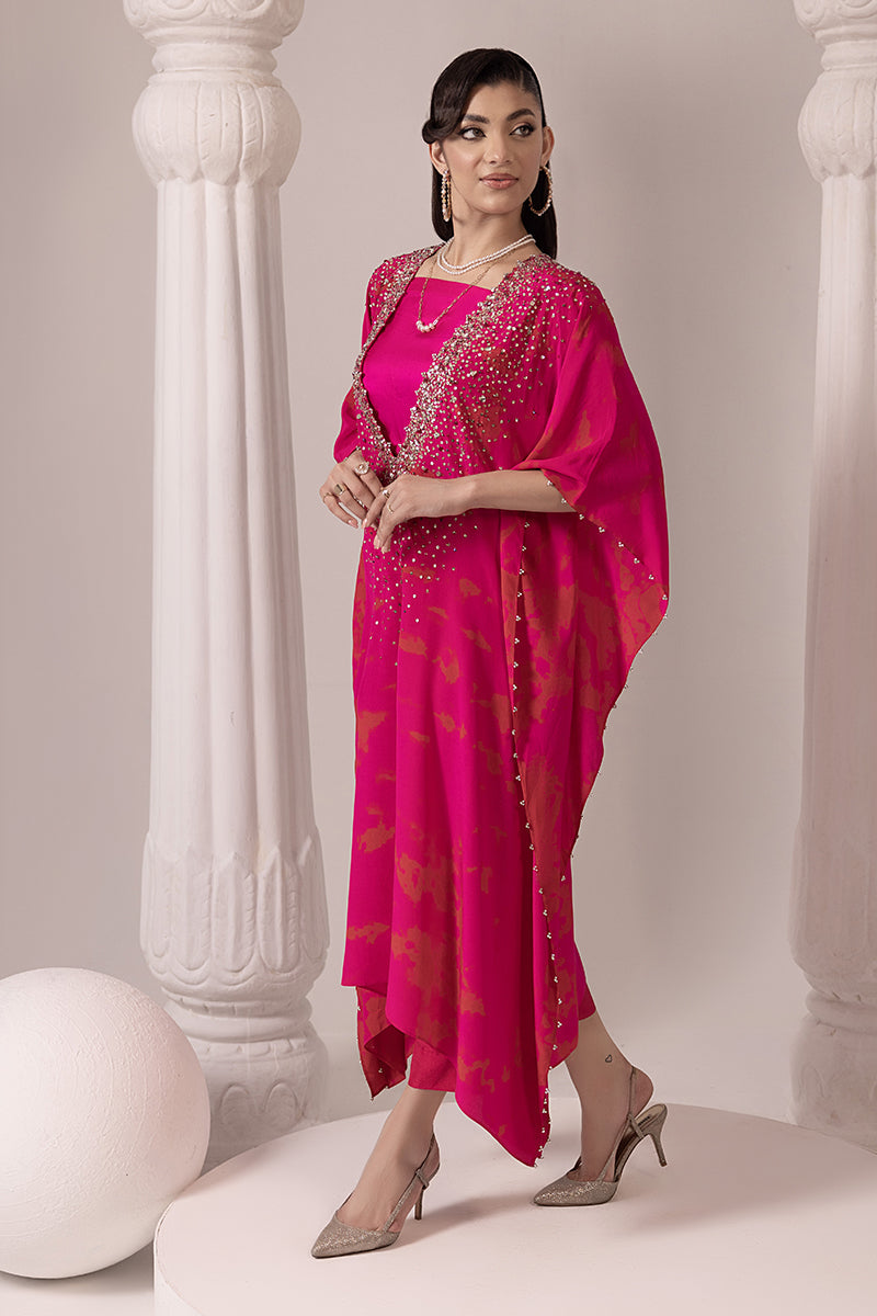 Malook - AMNA - Shocking Pink - Silk - 3 Piece - UnStitch