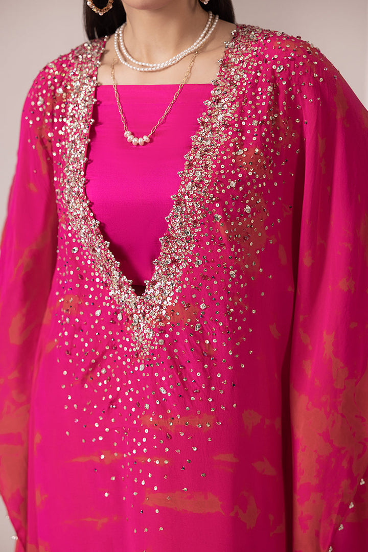 Malook - AMNA - Shocking Pink - Silk - 3 Piece - UnStitch