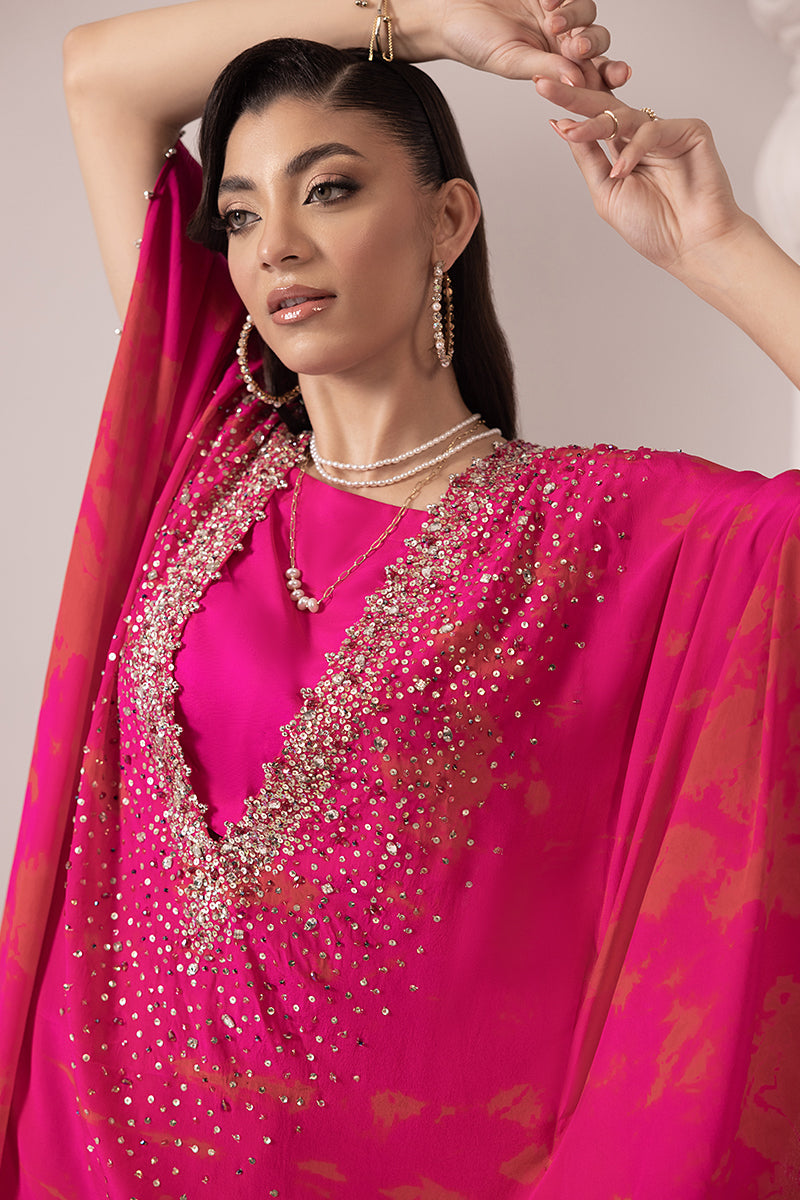 Malook - AMNA - Shocking Pink - Silk - 3 Piece - UnStitch