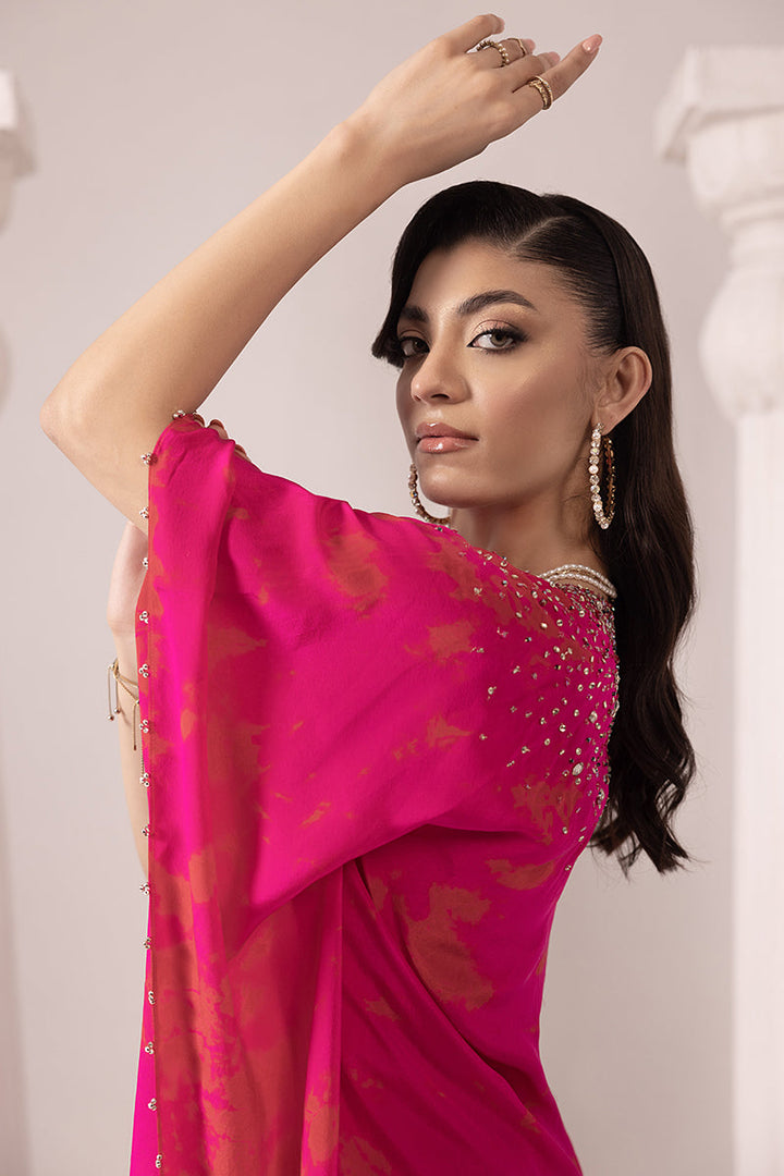 Malook - AMNA - Shocking Pink - Silk - 3 Piece - UnStitch