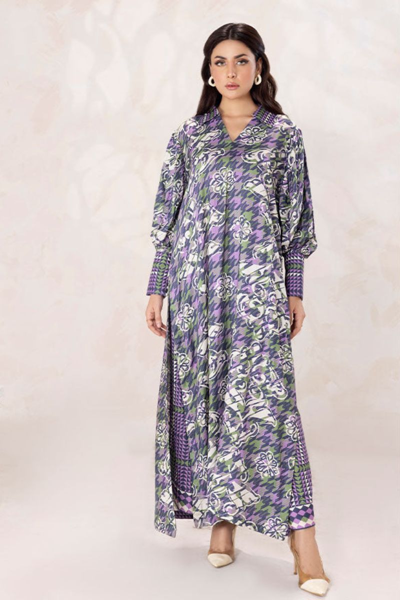 SAFWA - Printed - Blue - Lawn - 2 Piece - Stitched