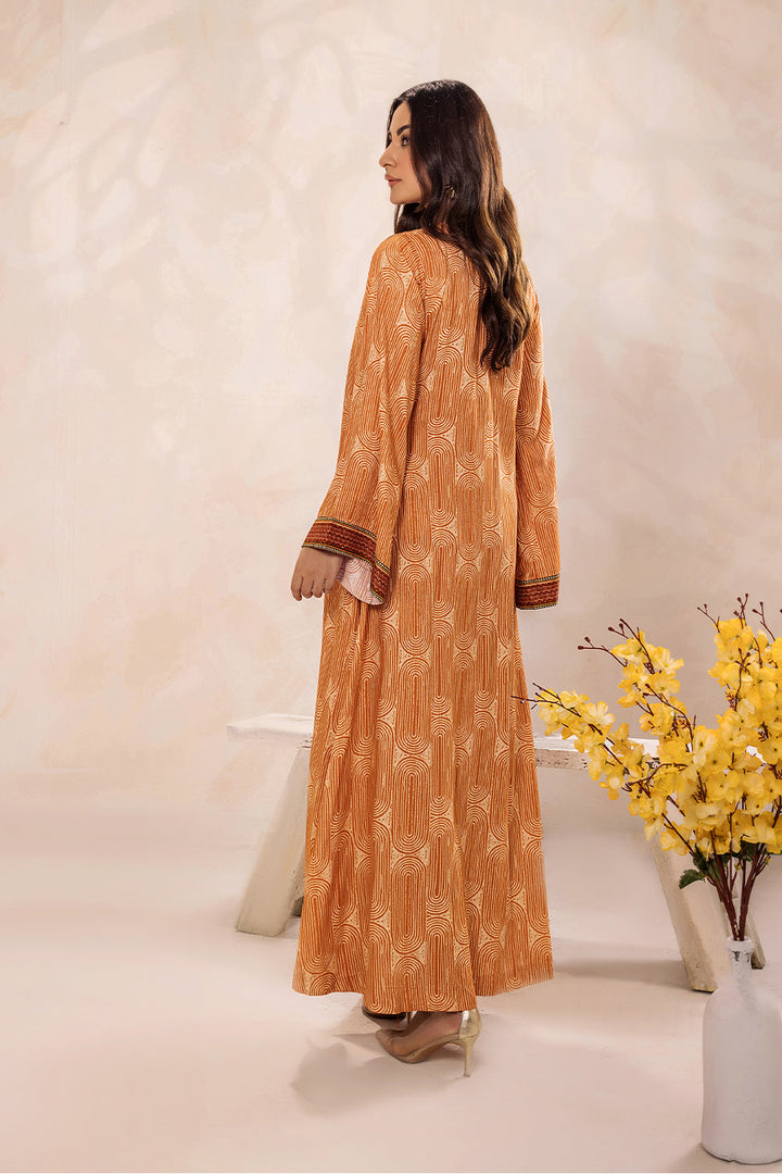 SAFWA - Printed - Orange - Lawn - 2 Piece - Stitched