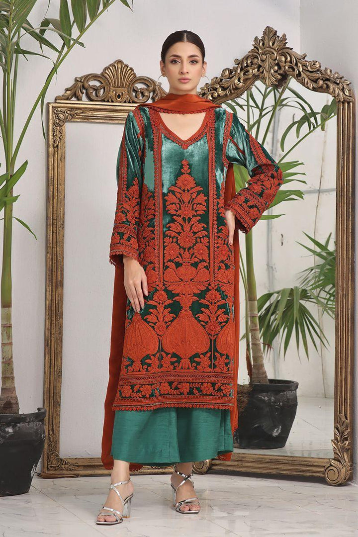 Rizwan Beyg Design - Guldan - Pure Velvet - Sea Green - 2 Piece