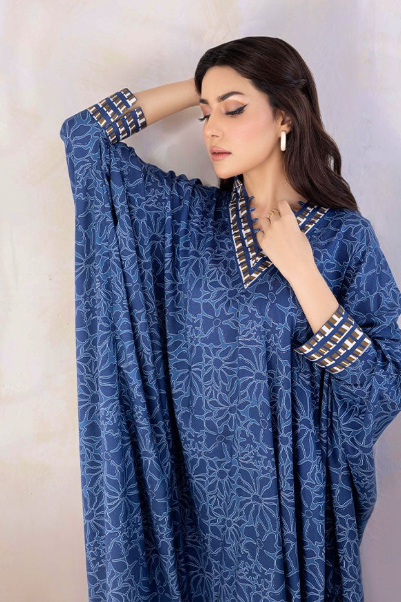 SAFWA - Printed - Blue - Lawn - 2 Piece - Stitched