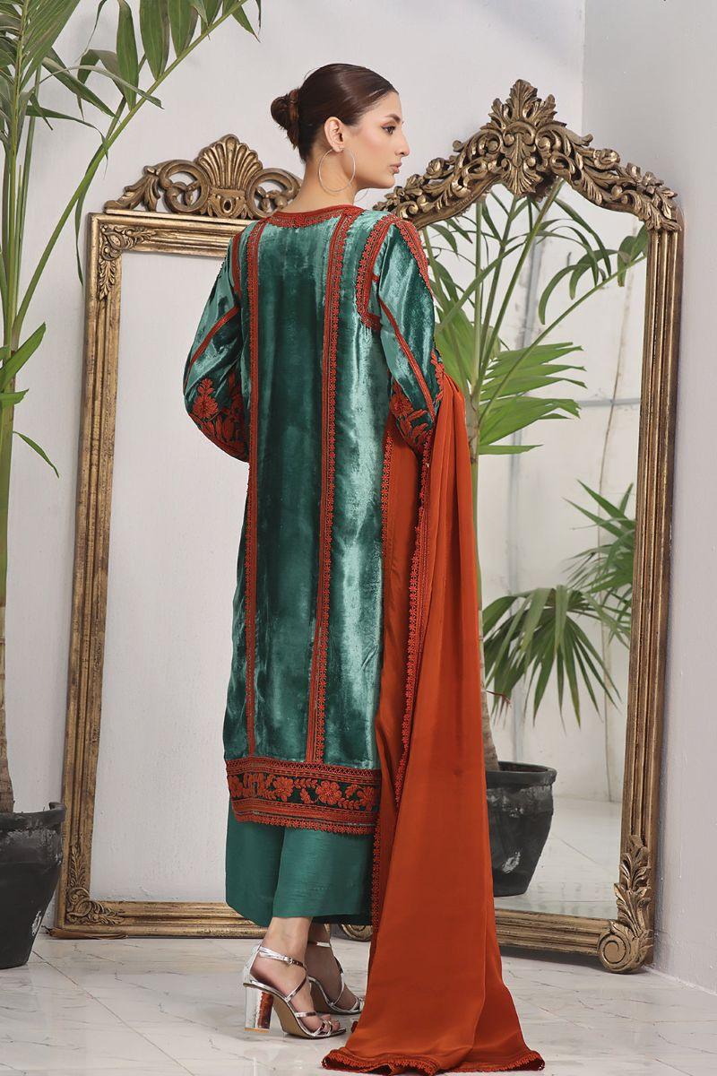 Rizwan Beyg Design - Guldan - Pure Velvet - Sea Green - 2 Piece