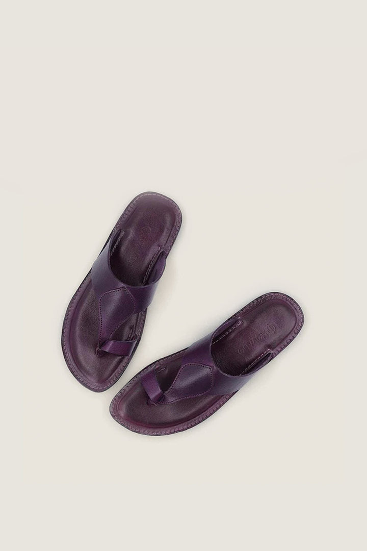 Novado - Kolhapuri Slippers with Toe Loop - Purple