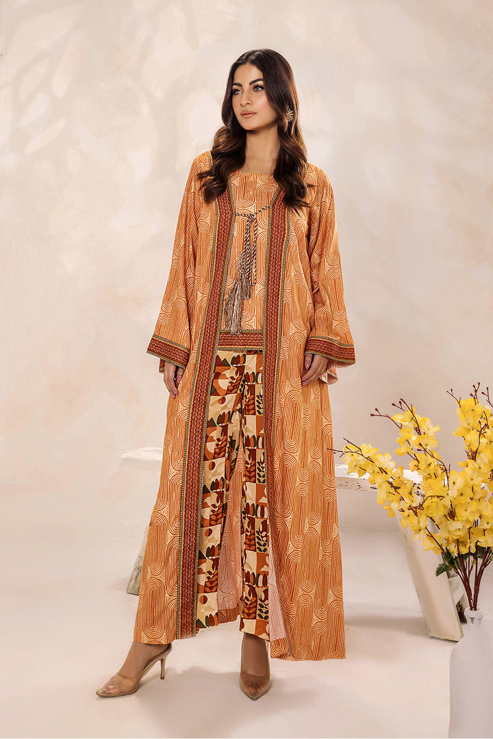 SAFWA - Printed - Orange - Lawn - 2 Piece - Stitched