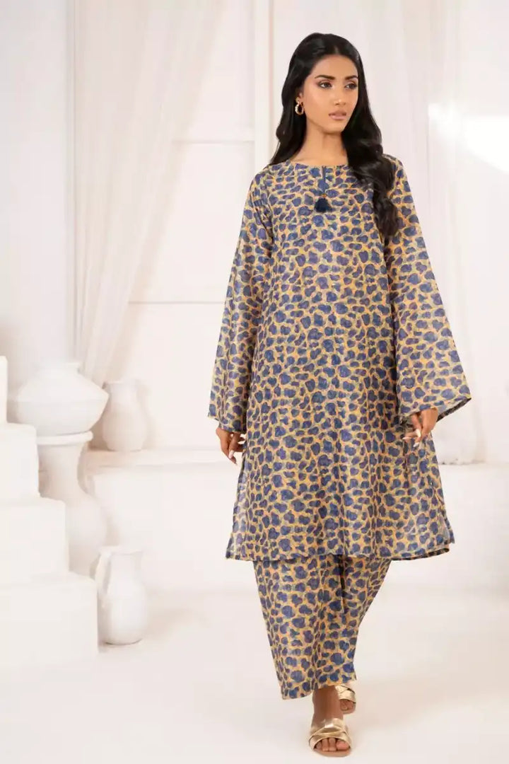 Ayla Studio - Leopard Garden - Swiss Lawn - Blue & Mustard - 2 Piece