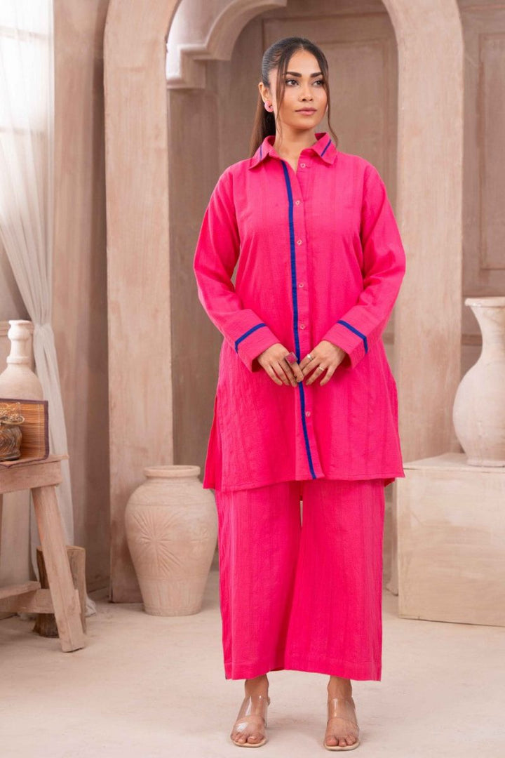 Ayla Studio - Pink Ocean - Textured Lawn Dorian - Pink with Blue - 2 Piece