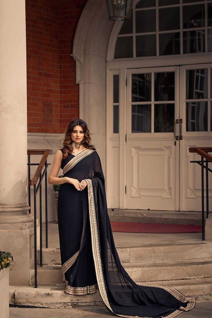 Kaanchi London - Kashish - Black - Georgette - Saree - Studio by TCS