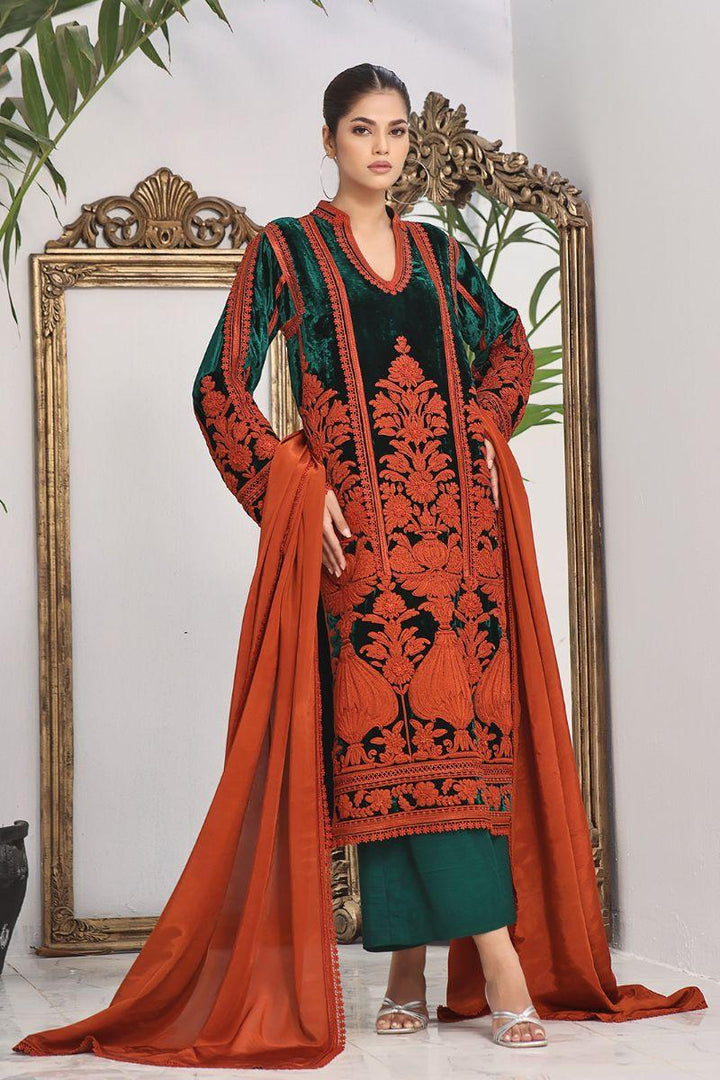 Rizwan Beyg Design - Guldan - Pure Velvet - Green - 2 Piece