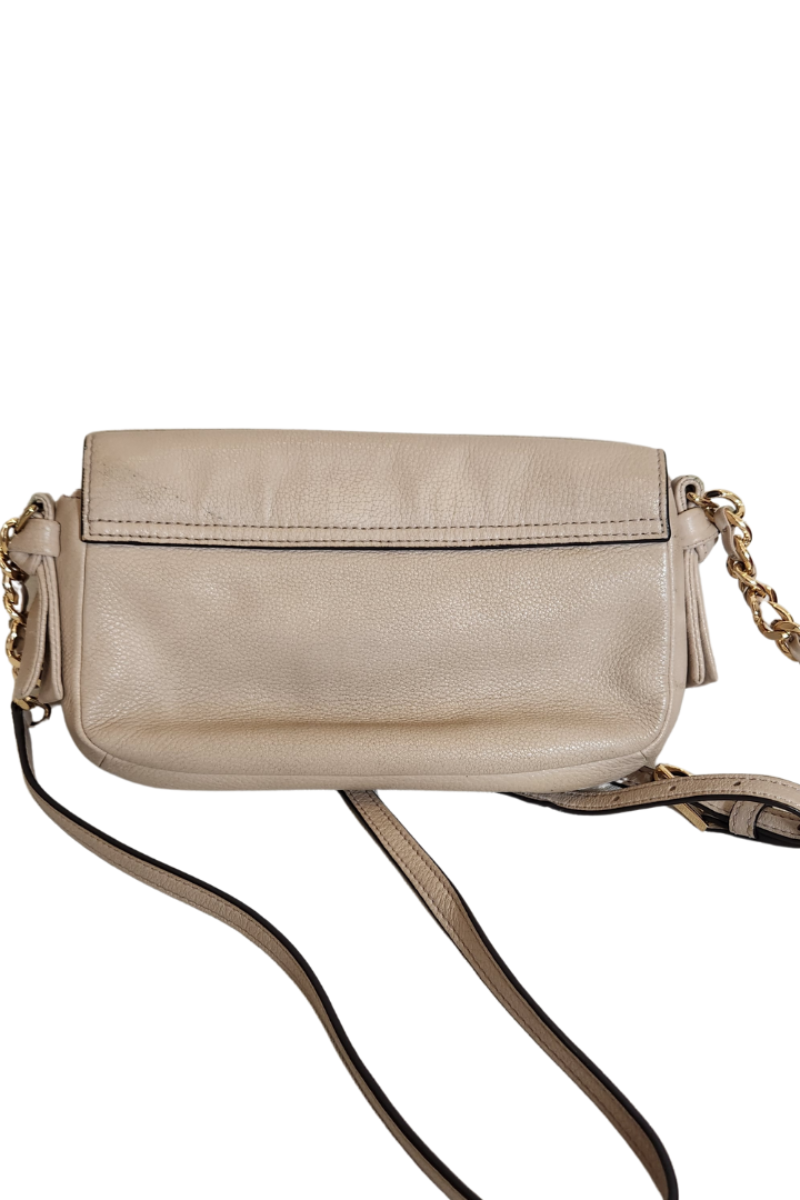 Pre-Loved Treasures - Tory Burch Beige Leather Harper Crossbody Bag