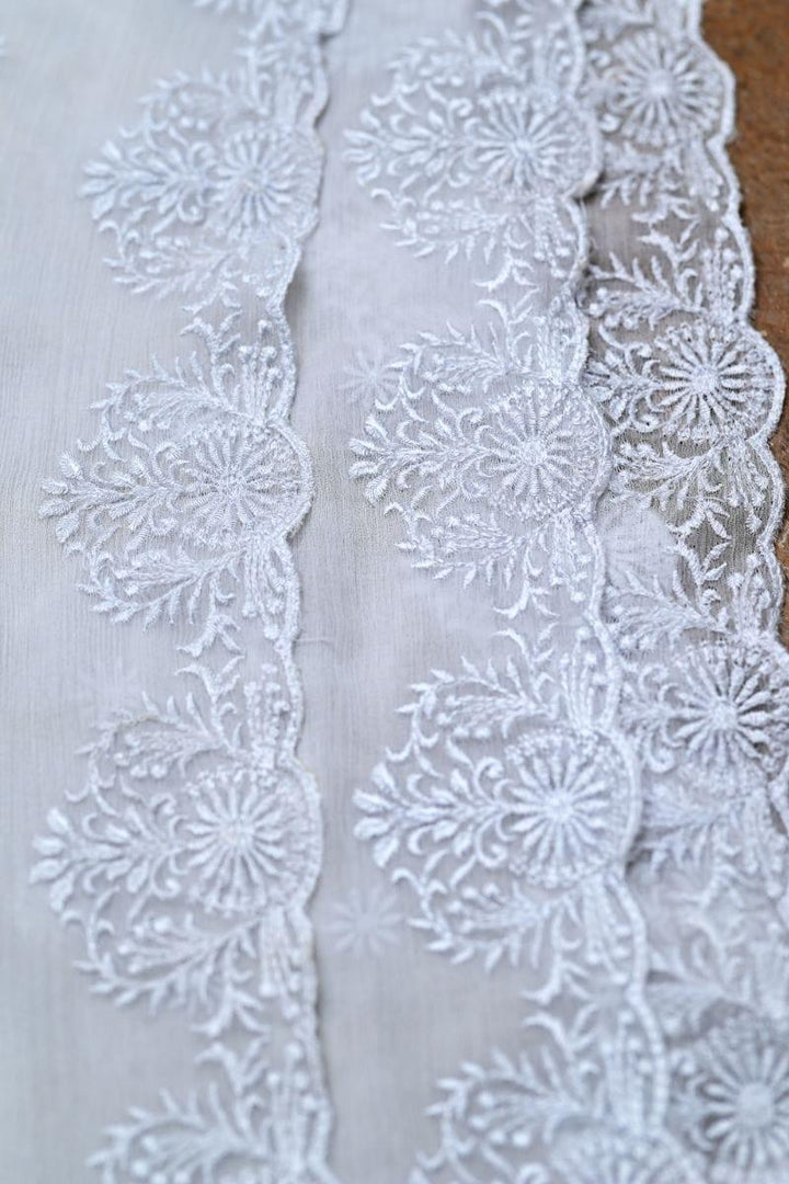 AlifYay - white dupatta AYW-011 - Chiffon - Studio by TCS