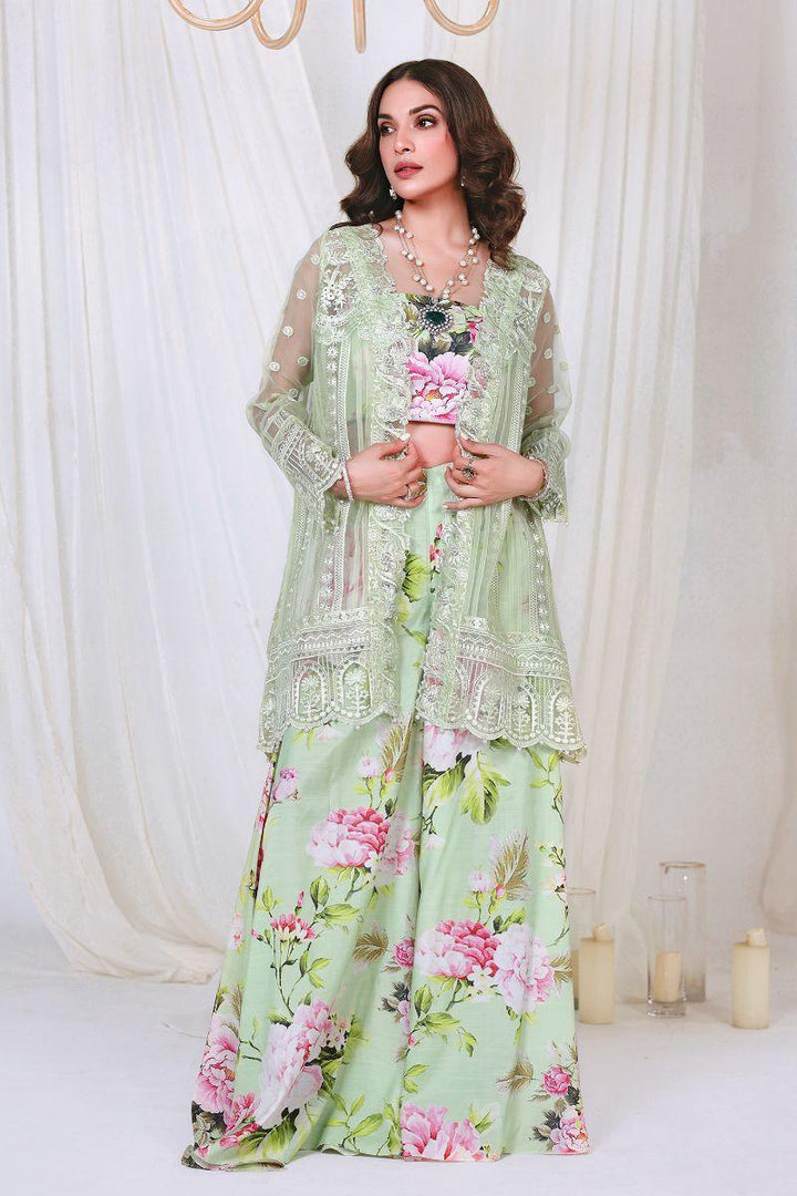 Reema Ahsan - NURAY - Organza  - Lime green  - 4 Piece